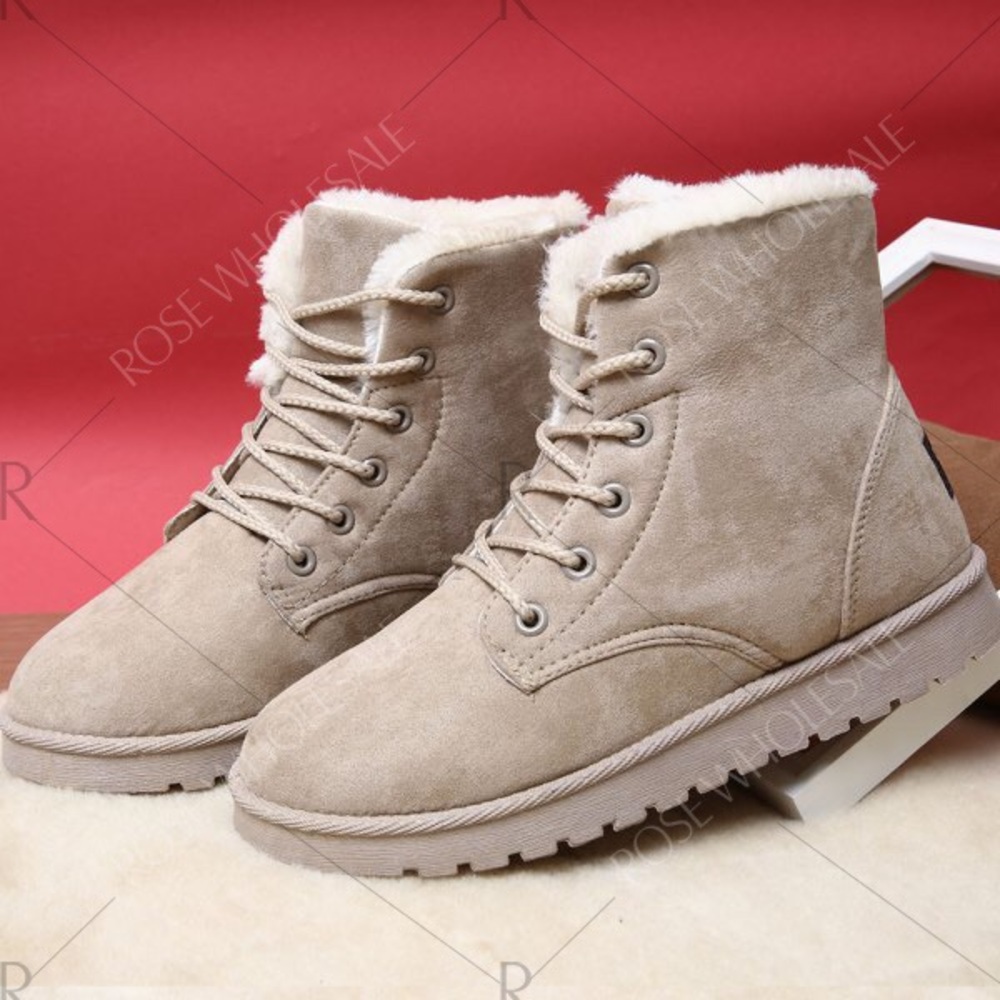 Suede leather low heel boot